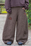 WXP119 Oriori Herringbone Wide Fit Pants (Brown)