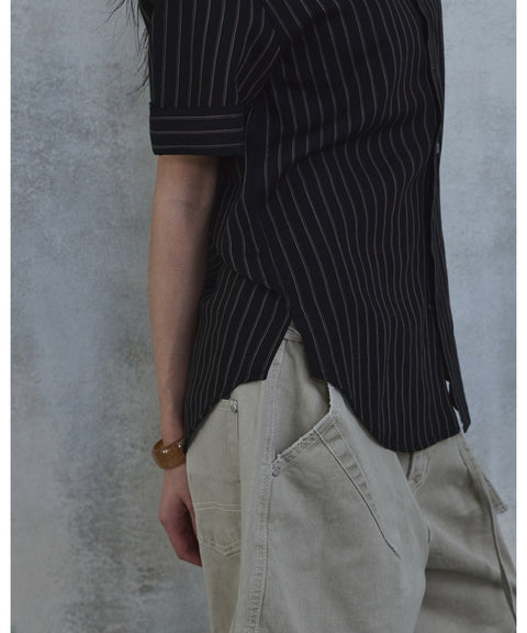 Stripe Roll-Up Short Sleeve Shirt — detail 443