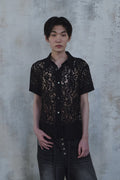 Lace Cropped Short Sleeve Shirt — gallery 469