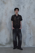Lace Cropped Short Sleeve Shirt — gallery 474