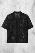 Lace Cropped Short Sleeve Shirt — gallery 479