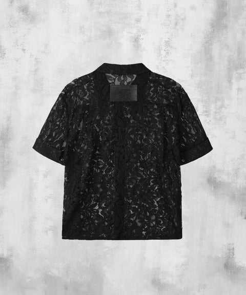 Lace Cropped Short Sleeve Shirt — gallery 479