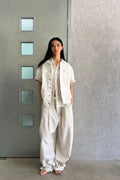 Lace Cropped Short Sleeve Shirt — gallery 489