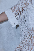 Lace Cropped Short Sleeve Shirt — gallery 494