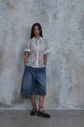 Lace Cropped Short Sleeve Shirt — gallery 498