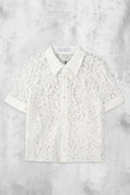 Lace Cropped Short Sleeve Shirt — gallery 499