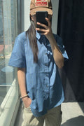 Check Roll-Up Short Sleeve Shirt — snap 526
