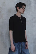 Double Collar Half-Zip Knit — gallery 604