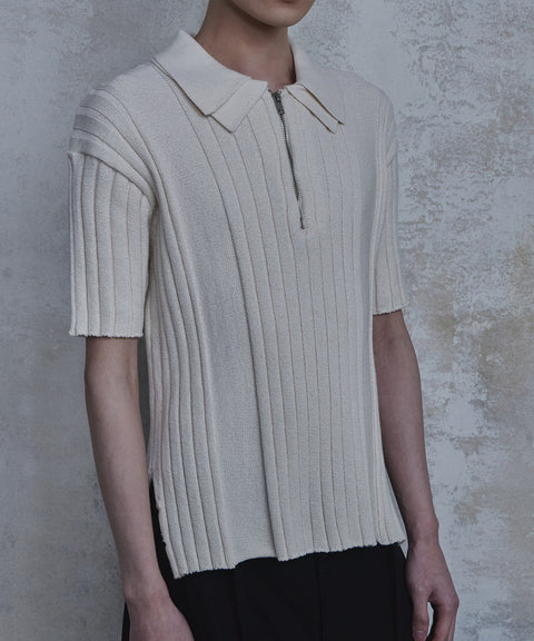 Double Collar Half-Zip Knit — gallery 620