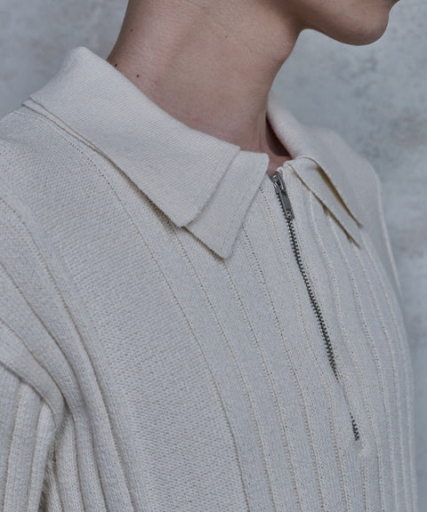 Double Collar Half-Zip Knit — gallery 621