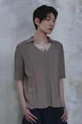 Fold-In Collar V-Neck Knit — gallery 630
