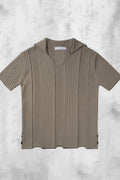 Fold-In Collar V-Neck Knit — gallery 638