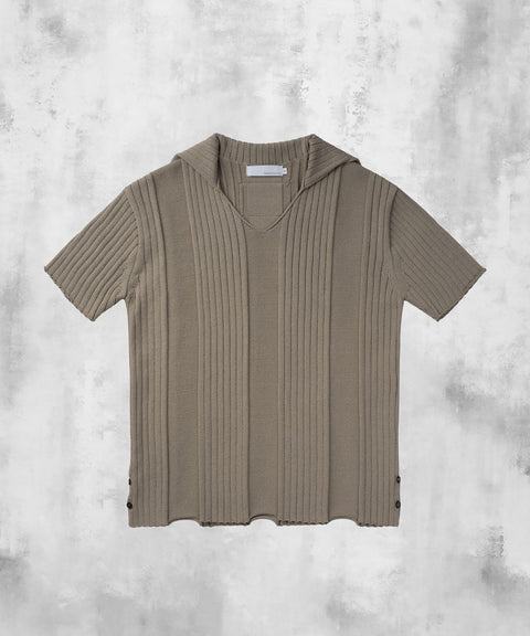 Fold-In Collar V-Neck Knit — gallery 638
