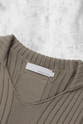 Fold-In Collar V-Neck Knit — gallery 640