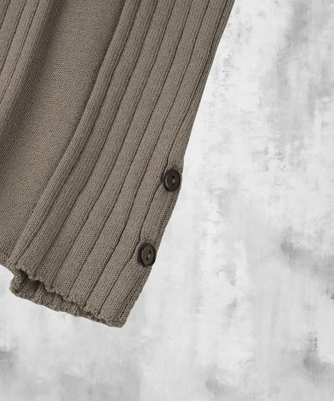 Fold-In Collar V-Neck Knit — gallery 642