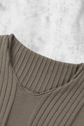 Fold-In Collar V-Neck Knit — gallery 644