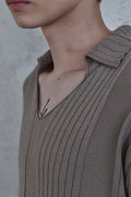 Fold-In Collar V-Neck Knit — detail 646
