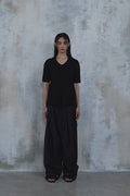 Fold-In Collar V-Neck Knit — gallery 655