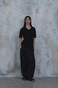 Fold-In Collar V-Neck Knit — gallery 659