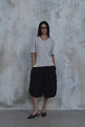 Fold-In Collar V-Neck Knit — gallery 677