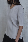 Fold-In Collar V-Neck Knit — detail 679
