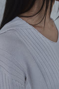 Fold-In Collar V-Neck Knit — detail 680