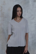 Fold-In Collar V-Neck Knit — detail 681