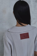 Fold-In Collar V-Neck Knit — detail 682
