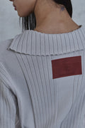 Fold-In Collar V-Neck Knit — detail 683