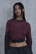 Waved Panel Long Sleeve T-Shirt — gallery 684
