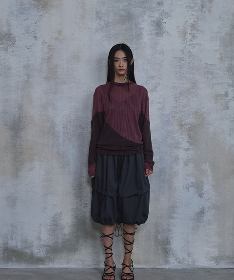 Waved Panel Long Sleeve T-Shirt — gallery 686