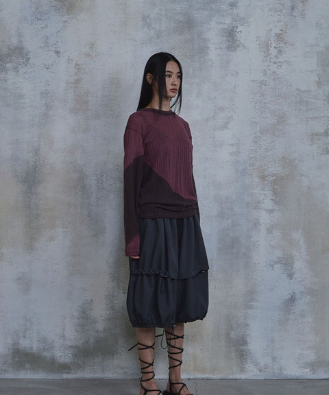 Waved Panel Long Sleeve T-Shirt — gallery 688