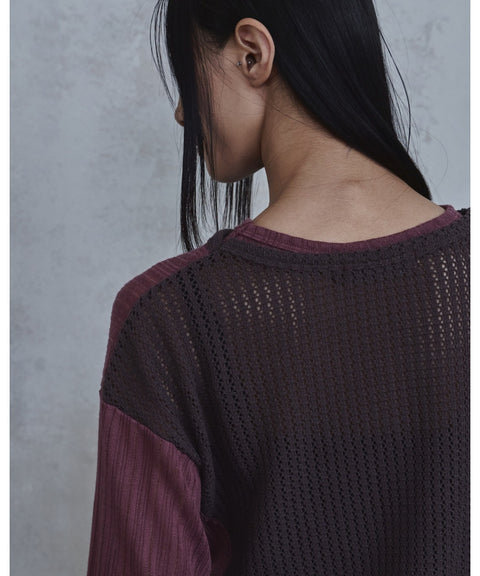 Waved Panel Long Sleeve T-Shirt — detail 699