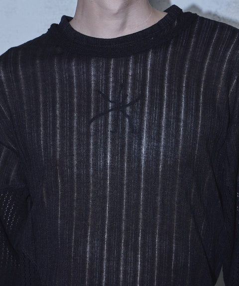 Waved Panel Long Sleeve T-Shirt — gallery 715