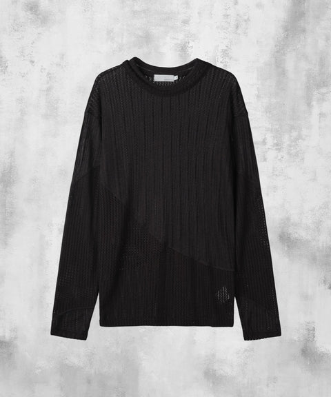 Waved Panel Long Sleeve T-Shirt — gallery 717