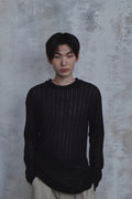 Waved Panel Long Sleeve T-Shirt — detail 722