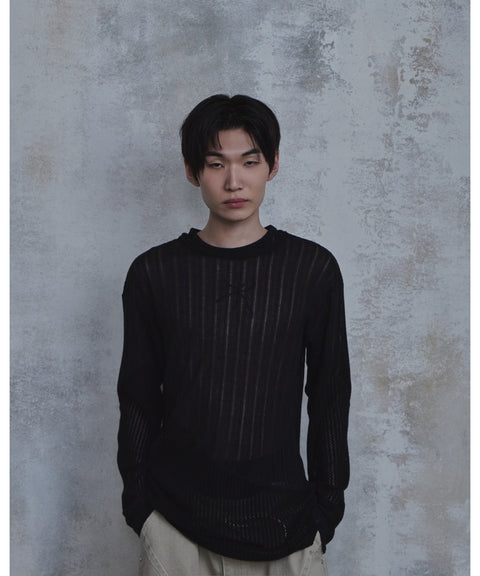 Waved Panel Long Sleeve T-Shirt — detail 722