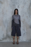 Waved Panel Long Sleeve T-Shirt — gallery 727