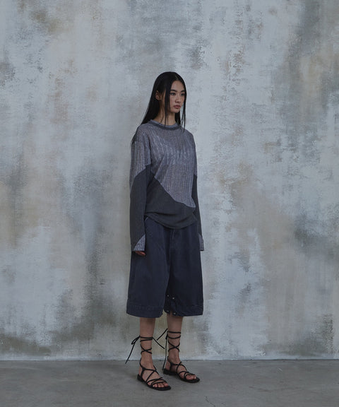 Waved Panel Long Sleeve T-Shirt — gallery 728