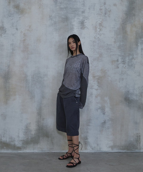 Waved Panel Long Sleeve T-Shirt — gallery 731