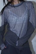 Waved Panel Long Sleeve T-Shirt — gallery 732