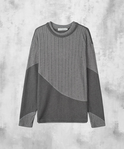 Waved Panel Long Sleeve T-Shirt — gallery 733