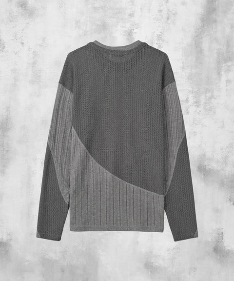 Waved Panel Long Sleeve T-Shirt — gallery 734