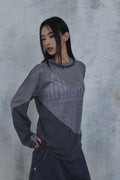 Waved Panel Long Sleeve T-Shirt — detail 737