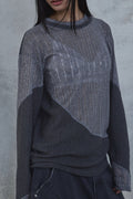 Waved Panel Long Sleeve T-Shirt — detail 738