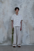 Linen Stripe Edge Pleat Trousers — gallery 784