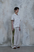 Linen Stripe Edge Pleat Trousers — gallery 785