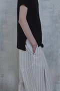 Linen Stripe Edge Pleat Trousers — gallery 788