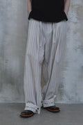 Linen Stripe Edge Pleat Trousers — gallery 789