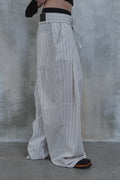 Linen Stripe Edge Pleat Trousers — gallery 791